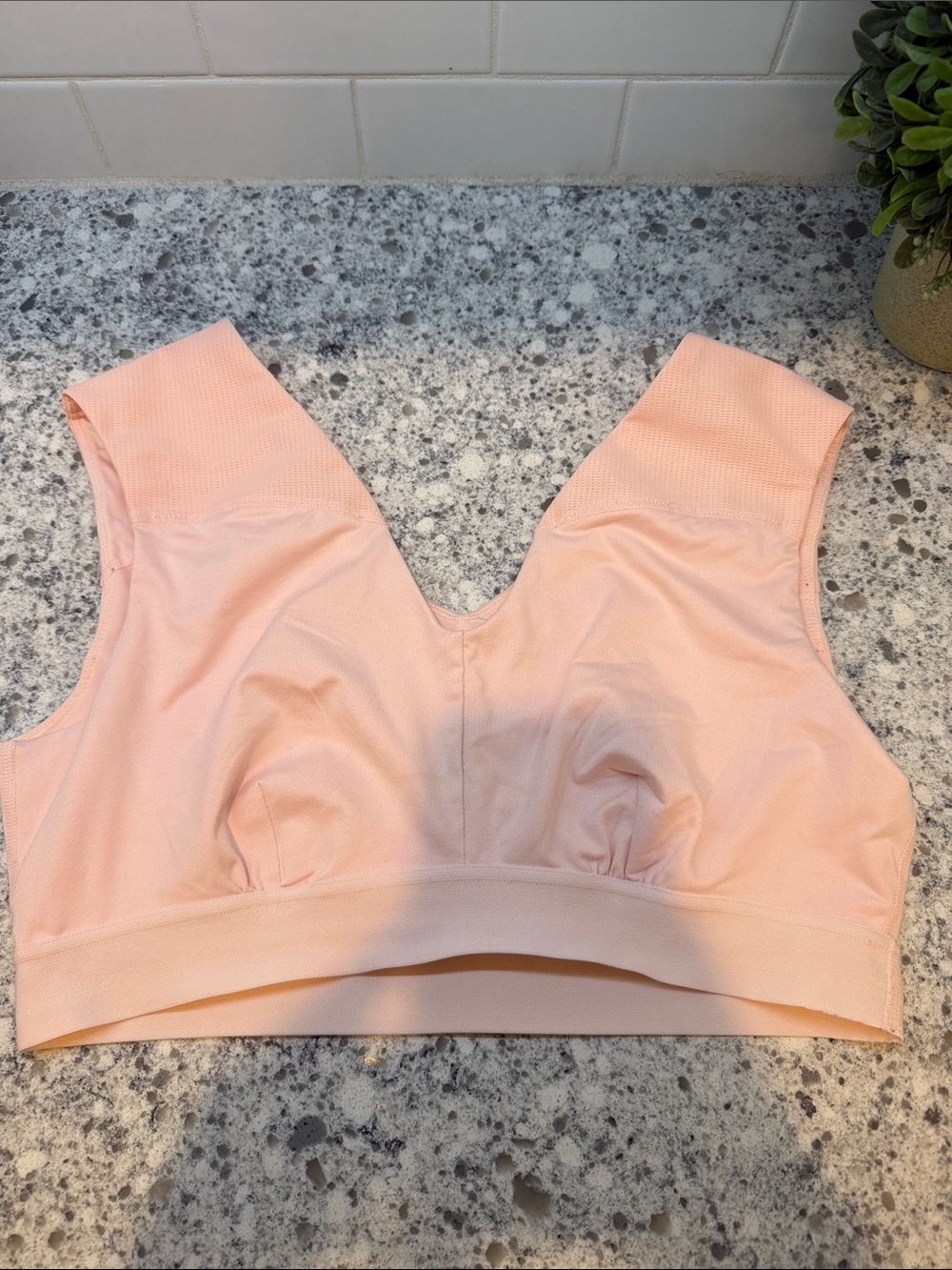 Tommy Copper sports bra light pink peach size extra large shoulder support